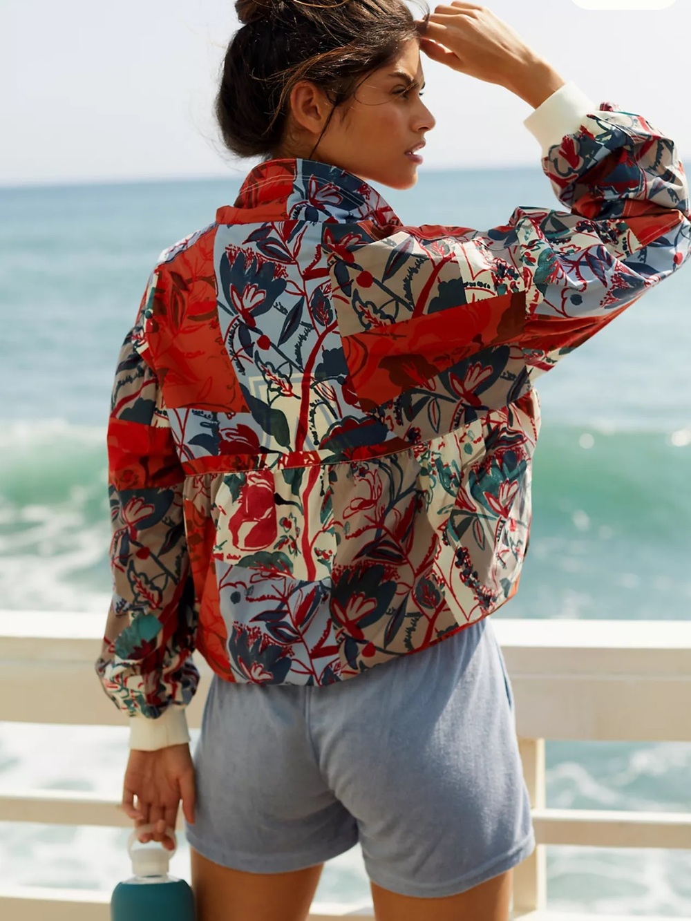 Daily Practice by Anthropologie Floral Windbreaker Jacket Size Medium - Picture 2 of 7